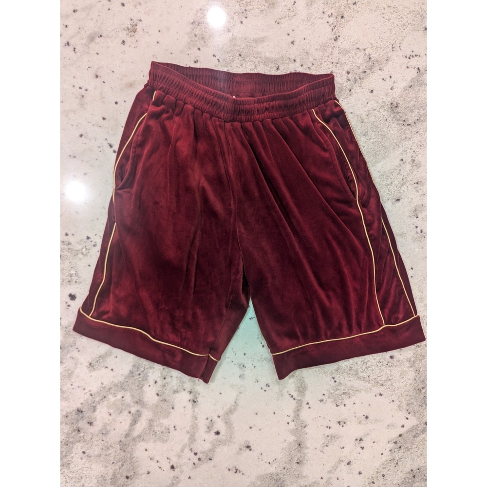 Linea Uomo Mens Red Velvet Lounge Shorts Comfy Cozy‎ Quiet Luxury Fall Gorpcore